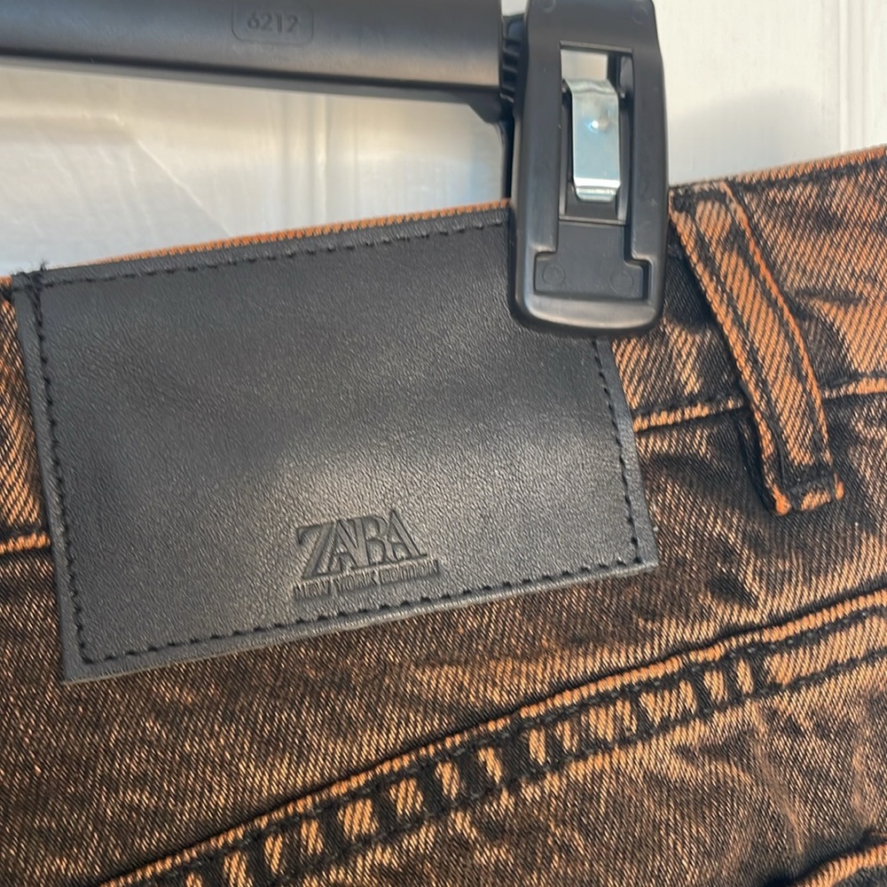 ZARA MAN NEW YORK EDITION WASHED EFFECT RELAXED FIT JEANS BLACK & BRONZE SIZE 44 - Picture 7 of 11